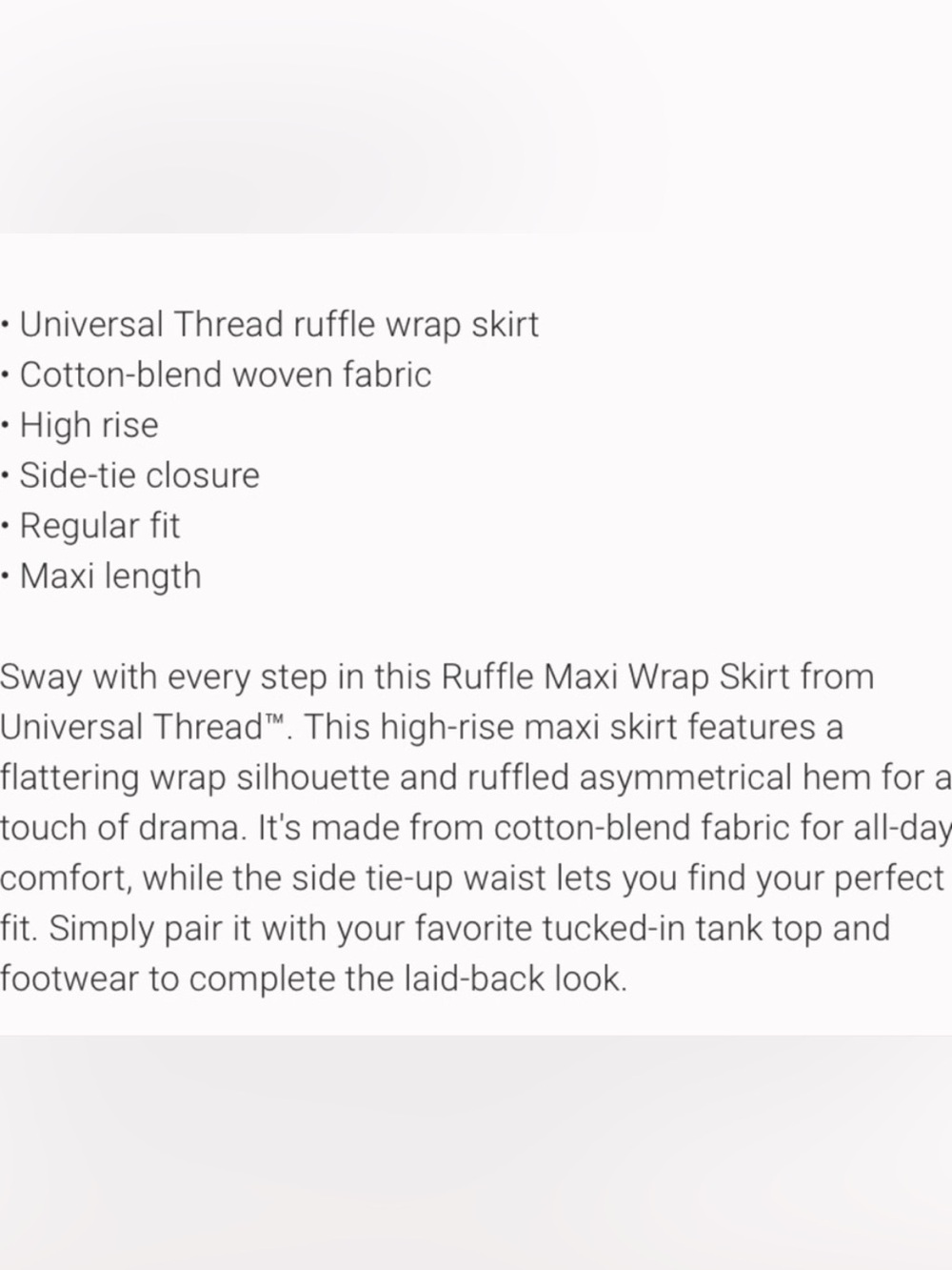 Universal Thread Ruffled Maxi Wrap Skirt - Picture 9 of 9